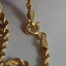 Cargar imagen en el visor de la galería, 18K YELLOW GOLD CHAIN NECKLACE, BRAID ROPE LINK 23.62 INCHES, MADE IN ITALY.