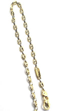 Load image into Gallery viewer, SOLID 18K YELLOW WHITE GOLD MARINER NAUTICAL CHAIN OVAL 3.8mm 20" ITALY NECKLACE.