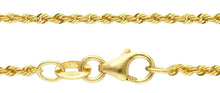 Load image into Gallery viewer, SOLID 18K YELLOW GOLD CHAIN SMALL 1mm ROPE BRAIDED, 50cm 20", MADE IN ITALY.