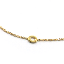 Load image into Gallery viewer, 18k yellow gold rolo thin bracelet with central small 5mm letter initial O.