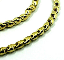 Cargar imagen en el visor de la galería, 18k yellow gold bracelet 4mm tube rounded drop link, made in Italy, 21cm 8.3".