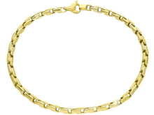 Load image into Gallery viewer, 18K YELLOW GOLD BRACELET 3.5mm ALTERNATE CROSSED SQUARED TUBE LINK 21cm 8.3".
