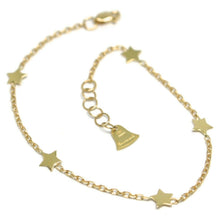 Load image into Gallery viewer, 18K YELLOW GOLD OVAL ROLO BRACELET, 18cm 7.1", FLAT 5mm STARS, MADE IN ITALY.
