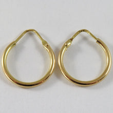 Load image into Gallery viewer, 18K YELLOW GOLD ROUND CIRCLE EARRINGS DIAMETER 13 MM WIDTH 1.7 MM, MADE IN ITALY.
