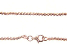 Charger l'image dans la galerie, 18k rose gold chain finely worked spheres 2 mm diamond cut balls, 18", 45 cm.