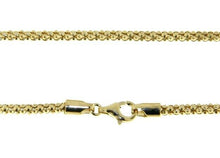 Cargar imagen en el visor de la galería, 18k yellow gold basket rounded 2.8mm tube basket popcorn chain necklace, 18".