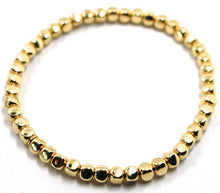 Load image into Gallery viewer, solid 18k yellow gold elastic bracelet, cubes diameter 4 mm 0.16", made in Italy.