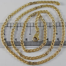 Load image into Gallery viewer, 18K YELLOW WHITE GOLD CHAIN 3 MM CLASSIC NAVY INFINITE LINK 19.7 MADE IN ITALY.