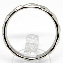 将图片加载到图库查看器,18k white gold band braided ring, braid woven, smooth, made in Italy.