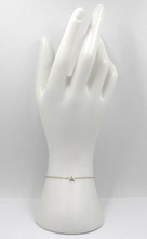 Cargar imagen en el visor de la galería, 18k white gold rolo thin bracelet with central small 5mm letter initial A.