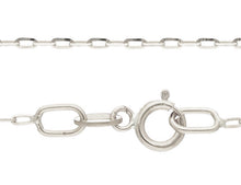Cargar imagen en el visor de la galería, 18K WHITE GOLD CHAIN SMALL SQUARED CABLE 1mm OVAL LINKS, 16" 40cm MADE IN ITALY.
