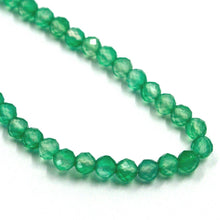 Load image into Gallery viewer, 18K YELLOW GOLD NECKLACE 31.5", 80cm, FACETED ROUND GREEN AGATE DIAMETER 3mm.