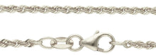Load image into Gallery viewer, SOLID 18K WHITE GOLD CHAIN NECKLACE 1.5mm ROPE BRAIDED 45cm 18", MADE IN ITALY.