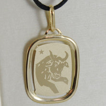 Load image into Gallery viewer, solid 18k yellow gold taurus zodiac sign medal pendant, zodiacal, made in Italy.
