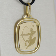 Load image into Gallery viewer, solid 18k yellow gold sagittarius zodiac sign medal pendant, made in Italy.