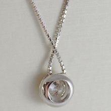 Load image into Gallery viewer, 18k white gold necklace with diamond 0.45 carats, venetian chain made in Italy.