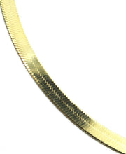 Cargar imagen en el visor de la galería, 18K YELLOW GOLD CHAIN FLAT SMALL 2mm BOX SNAKE FISHBONE, 20", 50cm, HERRINGBONE.
