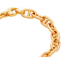 Charger l'image dans la galerie, 18K ROSE GOLD CHAIN BIG MARINER ANCHOR OVAL TUBE STRETCHED LINKS 12x7 mm, 18".