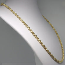 Cargar imagen en el visor de la galería, 18k yellow gold chain necklace 5 mm braid big rope link 19.7, made in Italy.