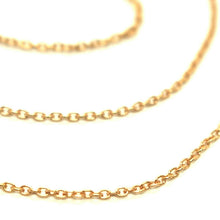 Charger l'image dans la galerie, 18K YELLOW GOLD CHAIN 1.0 MM ROLO ROUND CIRCLE LINK, 15.7 INCHES, MADE IN ITALY.