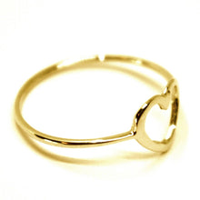 Load image into Gallery viewer, SOLID 18K YELLOW GOLD HEART LOVE RING, 10mm DIAMETER FLAT HEART CENTRAL, SMOOTH.