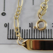 Charger l'image dans la galerie, 18k yellow gold kids bracelet 5.90 engraving plate, groumette link made in Italy.