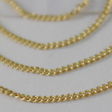 Cargar imagen en el visor de la galería, 18K YELLOW GOLD CHAIN 17.7 MINI CUBAN CURB GOURMETTE LINK 1 MM, MADE IN ITALY.