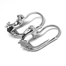 Cargar imagen en el visor de la galería, 18k white gold kids earrings, hammered dolphin, leverback closure, Italy made.