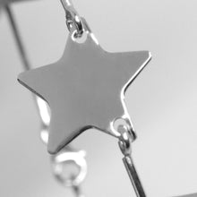 Load image into Gallery viewer, 18k white gold bangle mini bracelet, semi rigid, flat star, made in Italy.