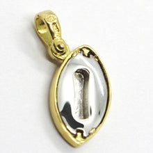 Load image into Gallery viewer, SOLID 18K YELLOW WHITE GOLD 17mm 0.67" FOOTBALL BALL PENDANT, ITALY MADE.