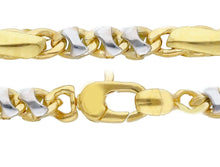 Load image into Gallery viewer, 18K YELLOW WHITE GOLD CHAIN NECKLACE 4mm ALTERNATE 3+1 ROUNDED OVALS, 24", 60cm.