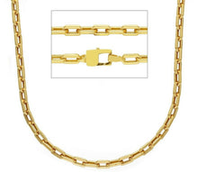 Cargar imagen en el visor de la galería, 18K YELLOW GOLD CHAIN SQUARE CABLE 3mm LINKS, LENGTH 24", 60cm, MADE IN ITALY.
