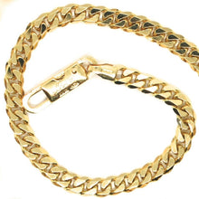 Load image into Gallery viewer, SOLID 18K GOLD BRACELET GOURMETTE CUBAN CURB FLAT 3.5 MM LINK, 20cm 7.9" ITALY.