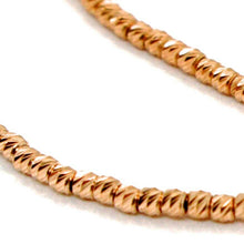 Charger l'image dans la galerie, 18k rose gold chain finely worked spheres 1.5 mm diamond cut balls, 18", 45 cm.