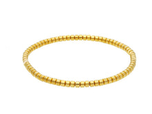 Cargar imagen en el visor de la galería, 18k yellow gold elastic bracelet, small tubes discs diameter 3.2mm 0.13".