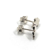 Load image into Gallery viewer, SOLID 18K WHITE GOLD EARRINGS, SMALL 7x9mm PUZZLE PIECES, FLAT, MADE IN ITALY.