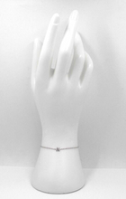 Load image into Gallery viewer, 18k white gold rolo thin bracelet with central small 5mm letter initial N.