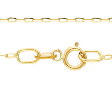 Cargar imagen en el visor de la galería, 18K YELLOW GOLD CHAIN SMALL SQUARED CABLE 1mm OVAL LINKS, 20" 50cm MADE IN ITALY.