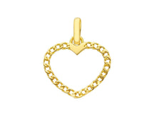 Load image into Gallery viewer, SOLID 18K YELLOW GOLD 15mm HEART PENDANT CHARM, GOURMETTE, LUMINOUS, SMOOTH.