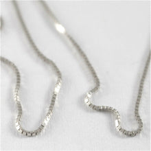 Load image into Gallery viewer, 18k white gold chain necklace 0.5 mm mini venetian link 15.75 in. made in Italy.