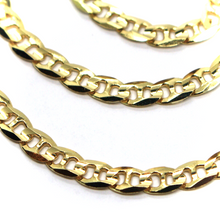 Load image into Gallery viewer, solid 18k yellow gold chain flat boat mariner oval nautical big 5mm link, 60 cm 24".