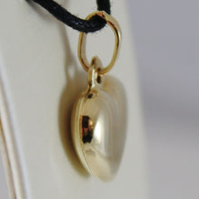 Load image into Gallery viewer, 18K YELLOW GOLD ROUNDED MINI HEART CHARM PENDANT SHINY 0.71 INCHES MADE IN ITALY.