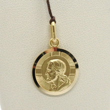 Load image into Gallery viewer, solid 18k yellow gold Jesus Christ Redeemer small 11mm medal, pendant, very detailed.