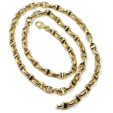 Load image into Gallery viewer, 18k yellow white gold chain sailor's navy nautical mariner big oval 5mm link, 20".