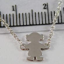 Cargar imagen en el visor de la galería, 18k white gold bracelet 6.70 inches, flat girl and plate for name, made in Italy.