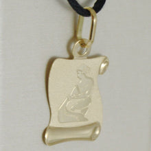 Load image into Gallery viewer, 18k yellow gold zodiac sign medal aquarius parchment engravable made in Italy.
