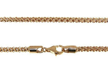 Charger l'image dans la galerie, 18k rose gold basket rounded 2.8mm tube basket popcorn chain necklace, 18".
