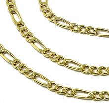 Load image into Gallery viewer, 9K GOLD CHAIN FIGARO GOURMETTE ALTERNATE 3+1 FLAT LINKS 3mm, 50cm, 20 INCHES.