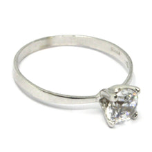 Load image into Gallery viewer, SOLID 18K WHITE GOLD RING, SOLITAIRE WITH CUBIC ZIRCONIA 0.90 CARATS ITALY MADE.