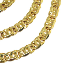 Load image into Gallery viewer, SOLID 18K YELLOW GOLD CHAIN BIG TIGER EYE INFINITY FLAT LINKS 5.5 mm, 20", 50cm.